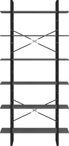 vidaXL Wysoki regał, szary, 100x30x210 cm, lite drewno sosnowe 5