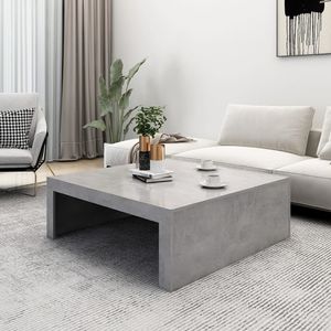 vidaXL Stolik kawowy, szarość betonu, 100x100x35 cm, płyta wiórowa 3