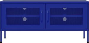 vidaXL Szafka pod telewizor, granatowa, 105x35x50 cm, stalowa 4