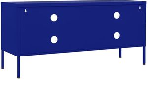 vidaXL Szafka pod telewizor, granatowa, 105x35x50 cm, stalowa 7