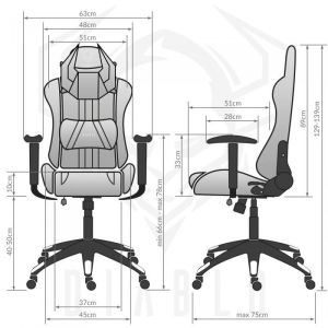 Fotel Diablo Chairs X-One Horn Czarno-biały 6
