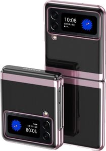 Hurtel Plating Case hard case pokrowiec etui z metaliczną ramką Samsung Galaxy Z Flip 3 różowy 1