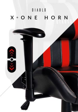 Fotel Diablo Chairs X-One Horn Czarno-czerwony 5