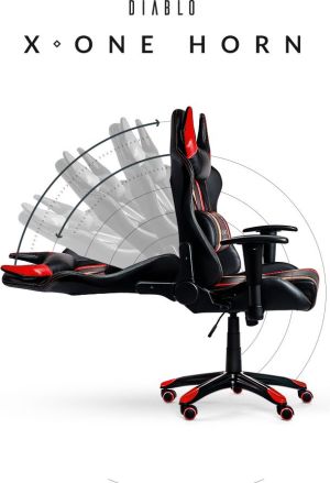 Fotel Diablo Chairs X-One Horn Czarno-czerwony 6