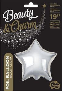 GoDan Balon foliowy GWIAZDA, srebrna, 18 cali 2