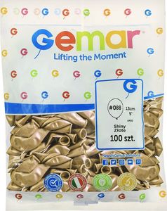 Gemar Balony chromowane Złote, AB50, 13 cm, 100 szt 2