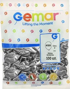Gemar Balony chromowane Srebrne, AB50, 13 cm, 100 szt. 2