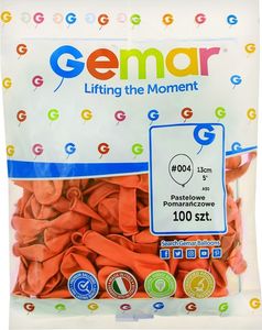 Gemar Balony pastelowe Pomarańczowe, A50, 13 cm, 100 szt. 2