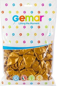Gemar Balony metaliczne Złote, GM110, 30 cm, 100 szt. 2