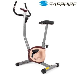 Rower stacjonarny Sapphire sport Rower treningowy Vintage beżowo-brązowy + pas 1