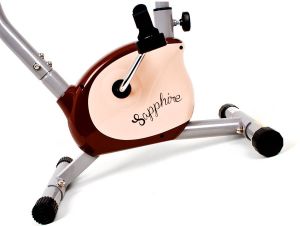 Rower stacjonarny Sapphire sport Rower treningowy Vintage beżowo-brązowy + pas 3