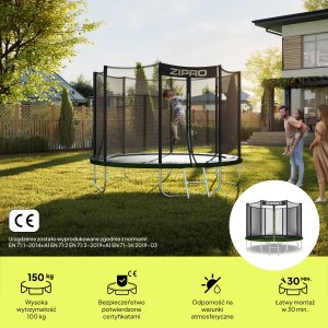 Trampolina ogrodowa Zipro Jump Pro z siatką zewnętrzną 8FT 252cm 2