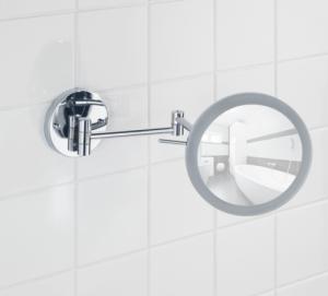 Lusterko kosmetyczne Wenko lustro ścienne Aura LED 10-40 x 24,5 cm stal chromowana 3