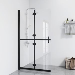 vidaXL Składana ścianka prysznicowa, przezroczyste szkło, 110x190 cm 1