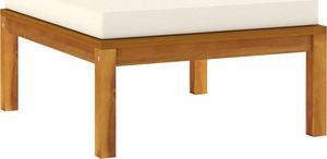 vidaXL 3-cz. zestaw wypoczynkowy do ogrodu, kremowe poduszki, akacja 8