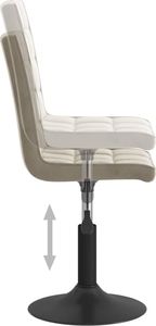 vidaXL Obrotowe krzesła stołowe, 6 szt., jasnoszare, obite aksamitem 8