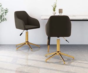 vidaXL Obrotowe krzesła stołowe, 2 szt., ciemnoszare, aksamitne 1