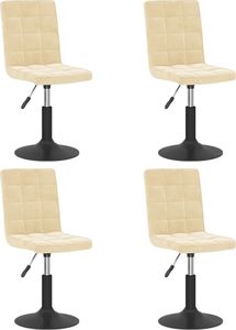 vidaXL Obrotowe krzesła stołowe, 4 szt., kremowe, obite aksamitem 2