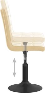 vidaXL Obrotowe krzesła stołowe, 4 szt., kremowe, obite aksamitem 8