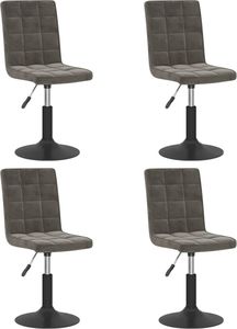 vidaXL Obrotowe krzesła stołowe, 4 szt., ciemnoszare, obite aksamitem 2