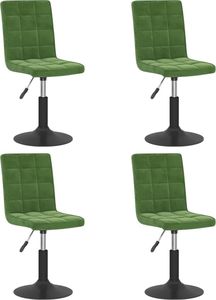 vidaXL Obrotowe krzesła stołowe, 4 szt., ciemnozielone, aksamitne 2