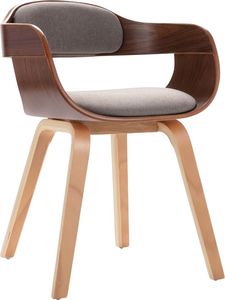vidaXL Krzesło stołowe, kolor taupe, gięte drewno i tkanina 1