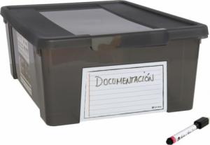 Gerimport pudełko do przechowywania 39 x 28 x 15 cm 11 litrów przezroczysty/czarny 1