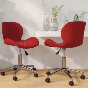 vidaXL Obrotowe krzesła stołowe, 2 szt., winna czerwień, aksamitne 1