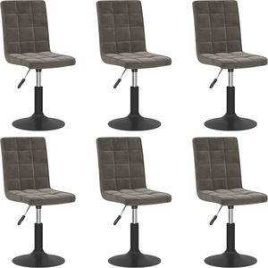 vidaXL Obrotowe krzesła stołowe, 6 szt., ciemnoszare, obite aksamitem 2