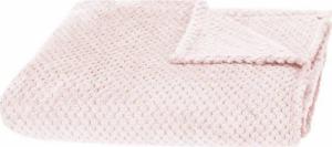 Springos Narzuta na łóżko, pled 200x220cm tłoczony, dwustronny koc na kanapę różowy UNIWERSALNY 3
