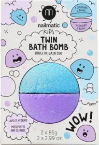 Nailmatic Nailmatic Kids Twin Bath Bomb podwójna kula do kąpieli dla dzieci Blue/Violet 170g 1