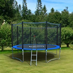 Trampolina ogrodowa Trampolina ogrodowa z siatką zewnętrzną 12FT 374cm Ringo Sapphire + drabinka + skarpetki GRATIS! (5902340241134) 2