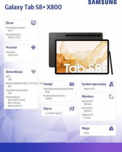 Tablet Samsung Galaxy Tab S8+ 12.4" 128 GB Szary (SM-X800NZAAEUE) 7