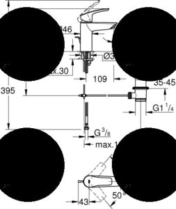 Bateria umywalkowa Grohe EUROSMART BATERIA UMYWALKOWA CHROM 3