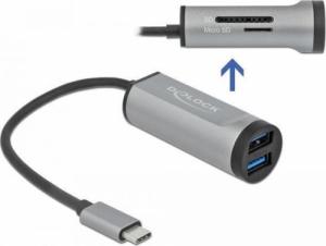 HUB USB Delock 1x SD 1x microSD  + 2x USB-A 3.2 Gen1 (64115) 1