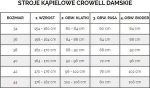 Crowell Kostium kąpielowy damski Katie kol.02 granatowo-limonkowo-zielony 36 4