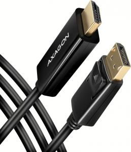 Kabel Axagon DisplayPort - HDMI 1.8m czarny (RVD-HI14C2) 1