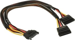 Akasa SATA 15-pin - SATA 15-pin x2, 0.3m, Czarny (AK-CBPW05-KT02) 1
