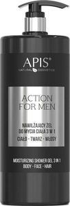 APIS APIS_Action For Men 3in1 nawilżający żel do mycia ciała twarzy i włosów 1000ml 1