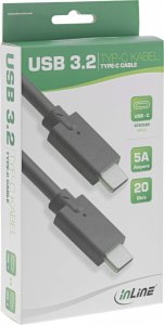 Kabel USB InLine USB-C - USB-C 1 m Czarny (35701A) 2