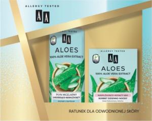 AA AA_SET Aloes 100% Aloe Vera Extract Hydro Sorbet sorbet dzienno-nocny nawilżająco-kojący 48h 50ml + łagodzaco-nawilżający płyn micelarny 400ml 1