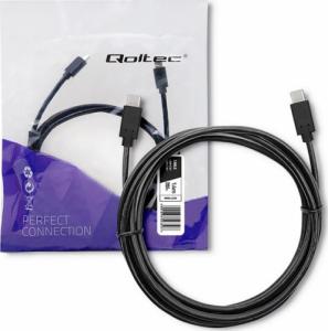 Kabel USB Qoltec USB-C - USB-C 1.4 m Czarny (52350) 1