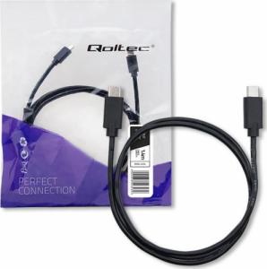 Kabel USB Qoltec USB-C - USB-C 1.4 m Czarny (52343) 1