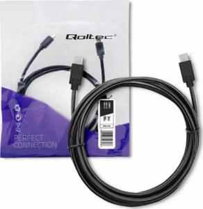 Kabel USB Qoltec USB-C - USB-C 3 m Czarny (52353) 1