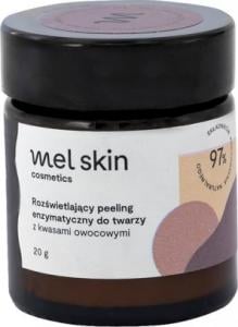 Mel Skin MEL SKIN_Rozświetlający peeling enzymatyczny do twarzy z kwasami owocowymi do cery pobzawionej blasku 20g 1