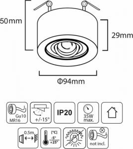 Maclean Oprawa punktowa sufitowa Maclean MCE462 B 7