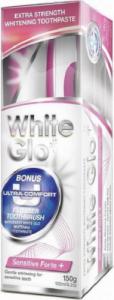 White Glo WHITE GLO_SET Sensitive Forte + Extra Strength Whitening Toothpaste wybielająca pasta na wrażliwe zęby i delikatne dziąsła 100ml + szczoteczka do zębów 1