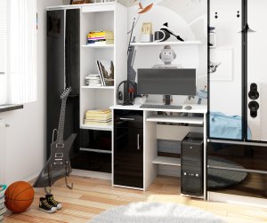 Biurko Fabryka Mebli Akord Jay Czarne z połyskiem 90 cm x 50 cm 5