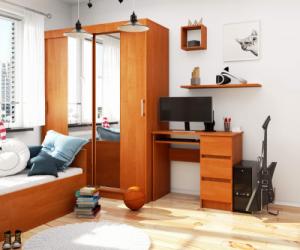 Biurko Fabryka Mebli Akord A-6 Brązowe 90 cm x 50 cm 3