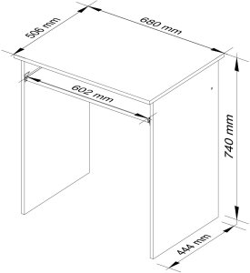 Biurko Fabryka Mebli Akord Star Jasnobrązowe 68 cm x 51 cm 5
